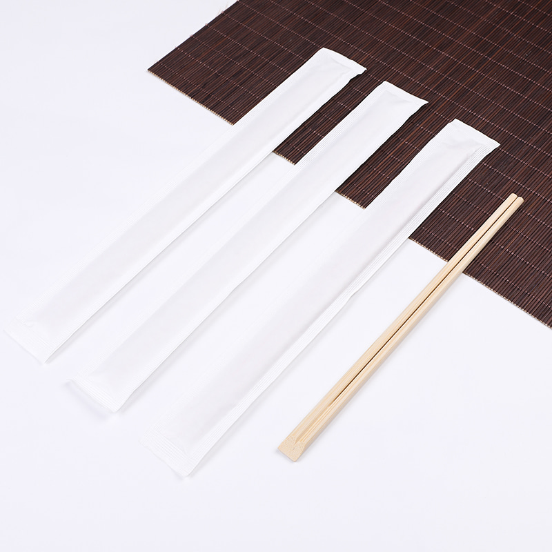 Paper Wrapped Twins Flat Head Bamboo Chopsticks OL103