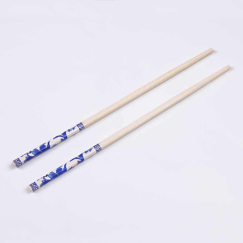  Chinese Traditional Blue White Head Bamboo Chopsticks OL106 