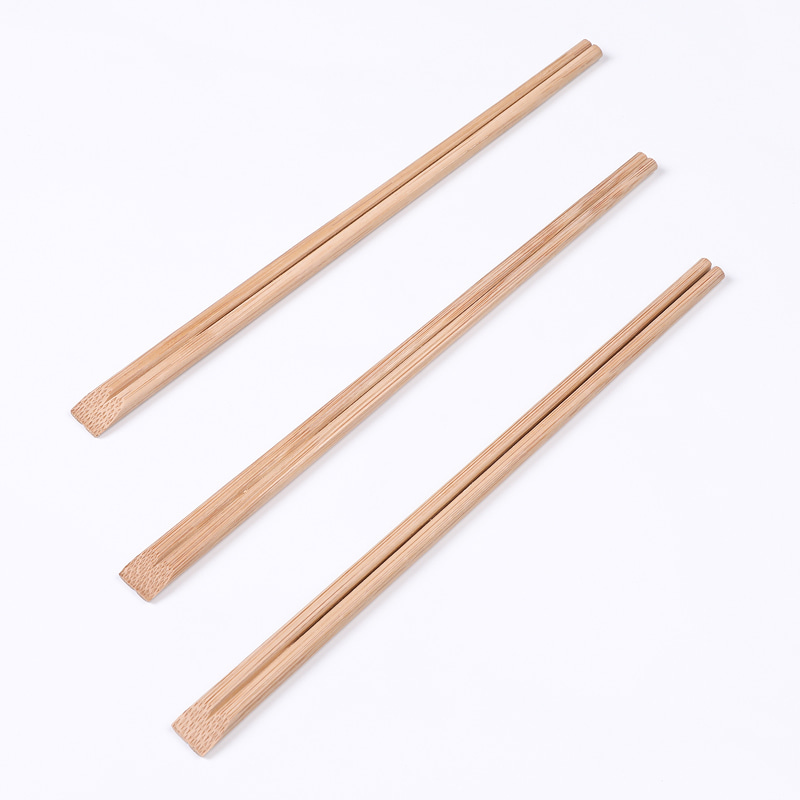 Disposable Hygienic Carbonized Bamboo Chopsticks With Flat Head White Wrapping Paper OL107