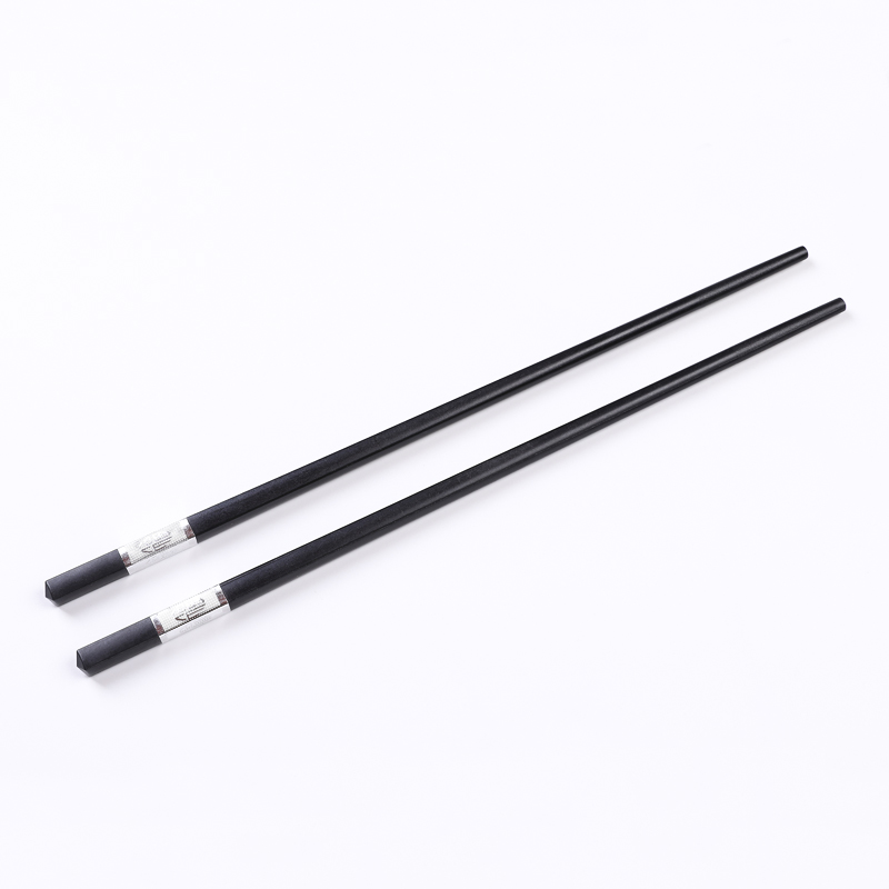 Black Alloy Chopsticks  With Metal Tube Golden Silver Stamped Pattern OL114