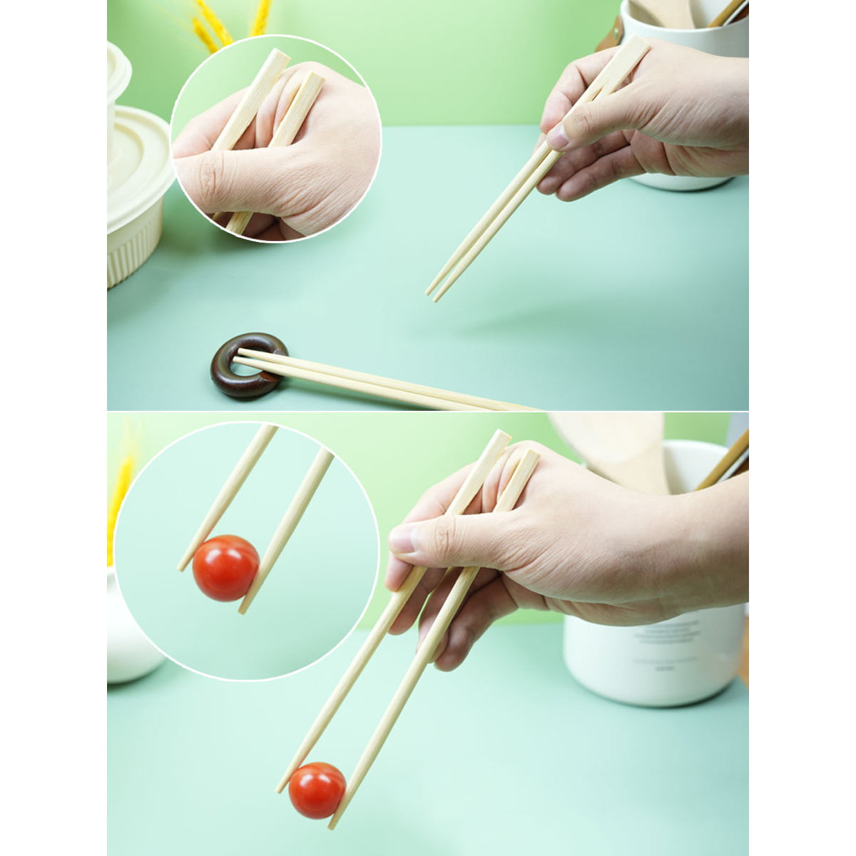 Disposable Bamboo Chopsticks 4pcs Set With Spork  Serviette Frosted Composite Film Set