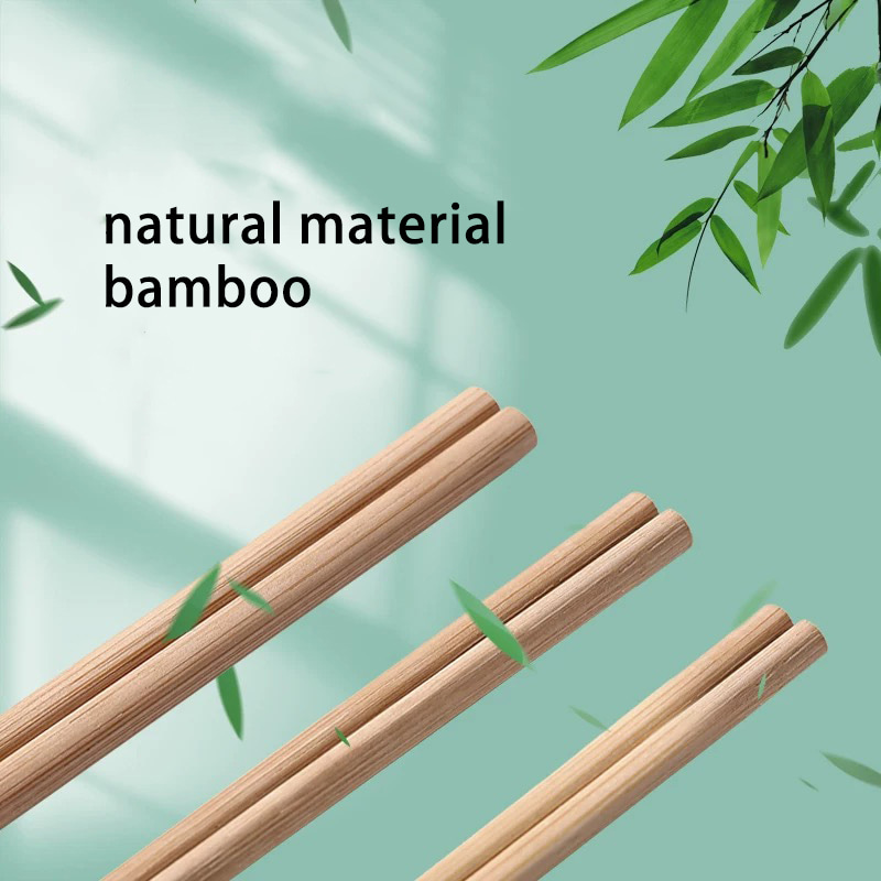 Disposable Bamboo Chopsticks 4pcs Set With Biodegradable Spoon Table Napkin Cutlery Degradable Paper Film Set