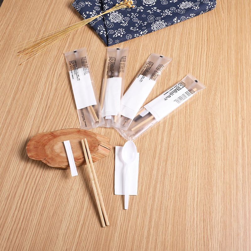 Bamboo Family Chopsticks Set With Toothpick  Serviette Frosted Composite Film Set