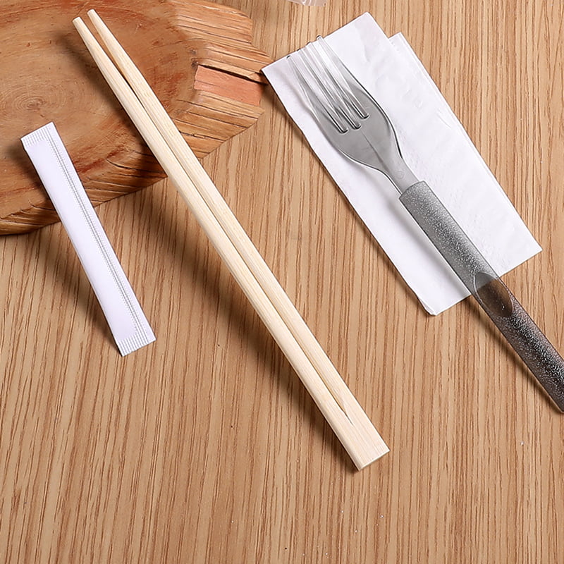 Disposable Bamboo Chopsticks Set With Fork And Papernapkin Frosted Composite Film Set