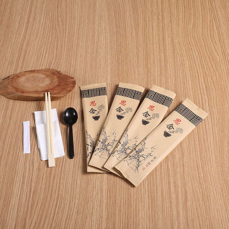 Bamboo Eco-Friendly Tableware Hygienic Disposable Chopsticks Set Kraft Paper Set