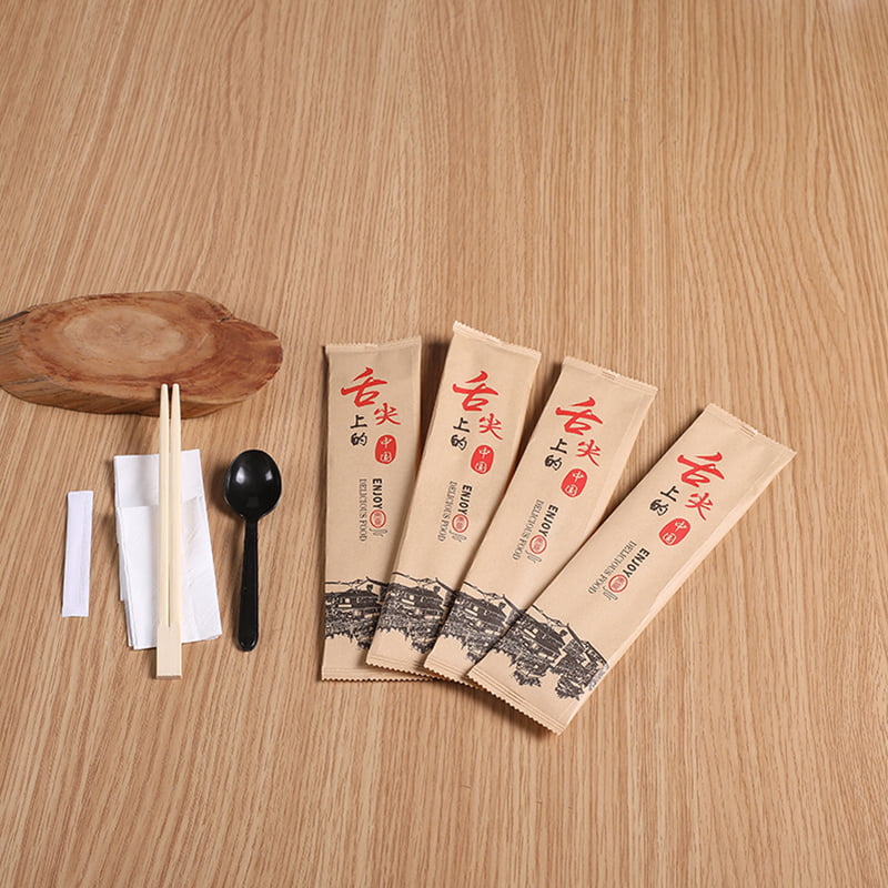 Bamboo Eco-Friendly Tableware Hygienic Disposable Chopsticks Set Kraft Paper Set