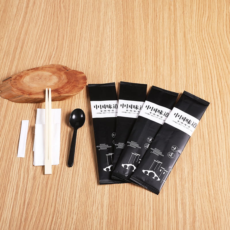 Disposable Meal Bag  Have Chopsticks  Spoon And Table Napkin For Restaurant Frosted Composite Film Set