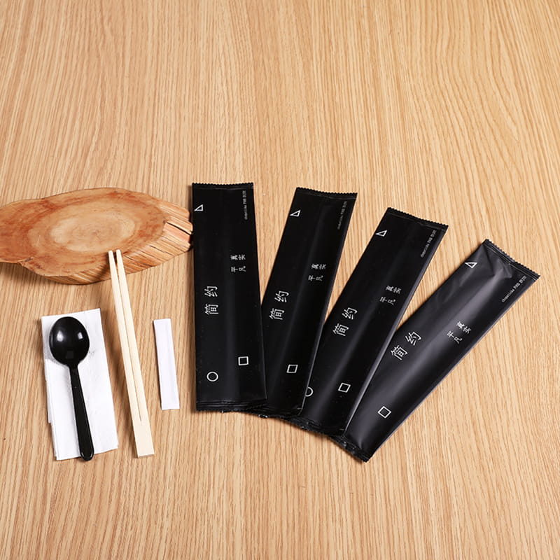 Disposable Meal Bag  Have Chopsticks  Spoon And Table Napkin For Restaurant Frosted Composite Film Set