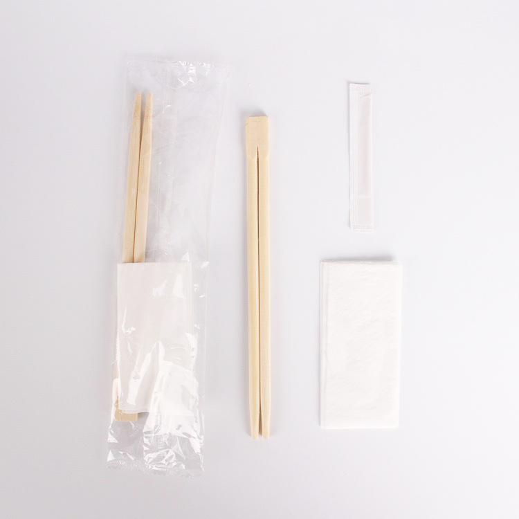 Disposable Chopsticks 3-Piece Set For Lunch Tableware Set Opp Film Set