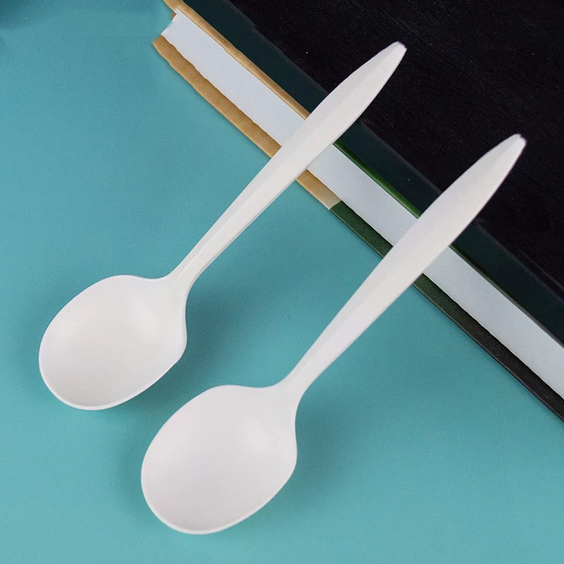 Disposable Bamboo Chopsticks Biodegradable Cornstarch Spoons Toothpicks Degradable Paper Film Set