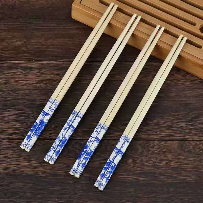 Wholesale Bamboo Eco-Friendly Tableware Hygienic Disposable Chopsticks Set Four Sided Sealed Copperplate Paper Film Set