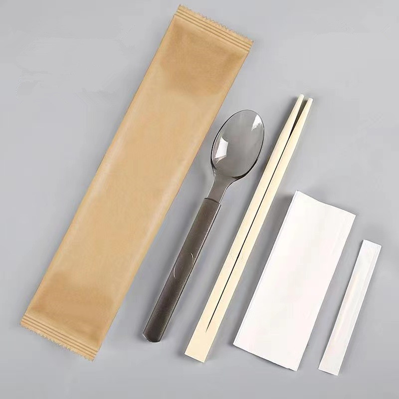 Chinese Bamboo Disposable Chopsticks Custom Printed Set Kraft Paper Set